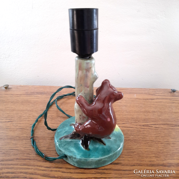 Old figural glazed ceramic table lamp