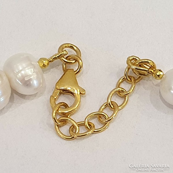 925 Silver 14kt gold-plated true pearl necklace