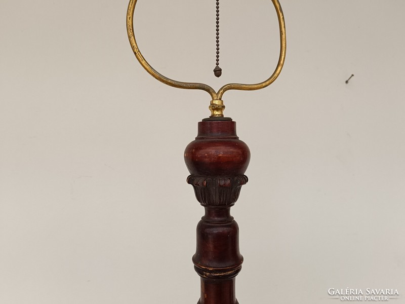 Antik fa állólámpa patinás álló lámpa búra nélkül réz szerelékkel 413 8417