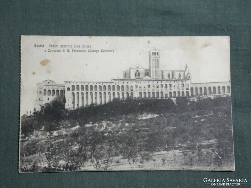 Postcard, Italy, Assisi Veduta Generale delle Chiese, Basilica of Saint Francis of Assisi
