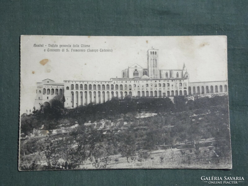 Képeslap, Postcard, Italia, Assisi Veduta generale delle Chiese,Assisi Szent Ferenc - Bazilika