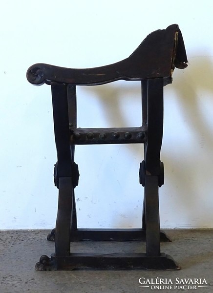 1Q579 antique folding carved Venetian chair throne chair