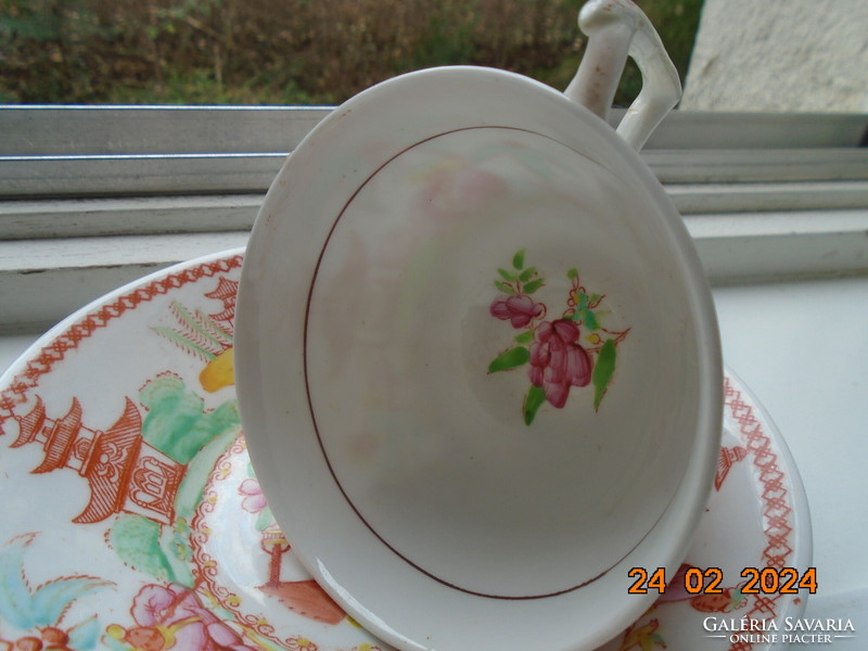 1810 Hilditch&sons staffordshire hand painted chinaware Georgian porcelain cup with bowl with 5 portraits