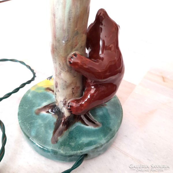 Old figural glazed ceramic table lamp