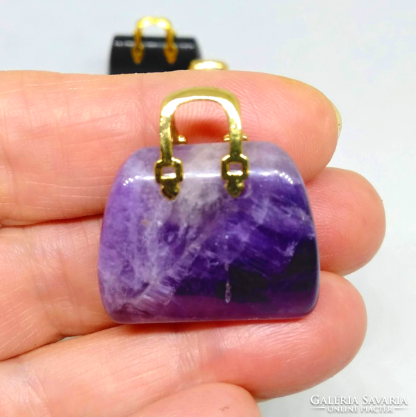 Large bag style mineral pendants 58