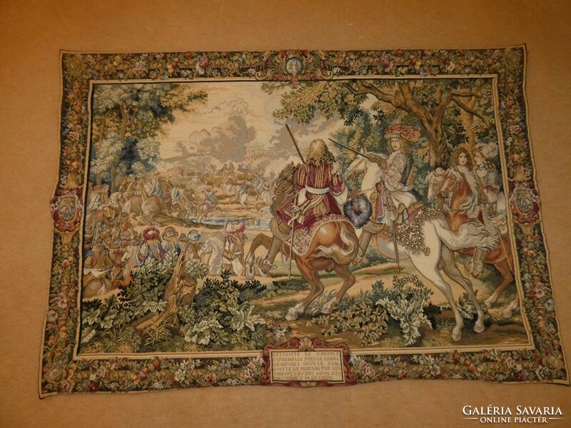 Beautiful battle scene, xiv. Tapestry depicting Lajos (Sun King).
