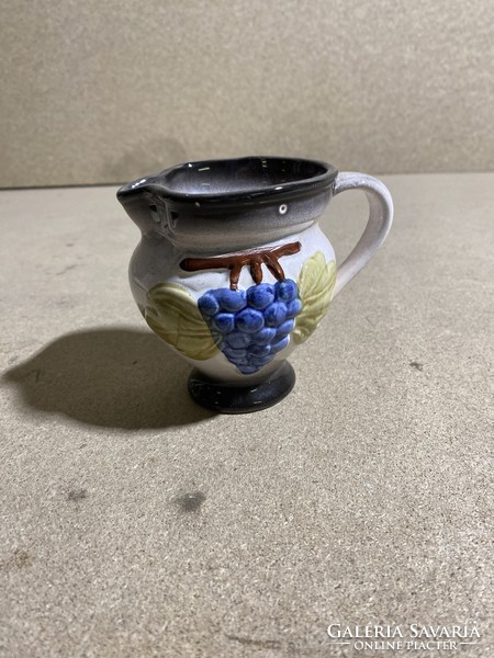 Italian ceramic grappa pourer, size 12 x 10 cm, hand painted. 3093