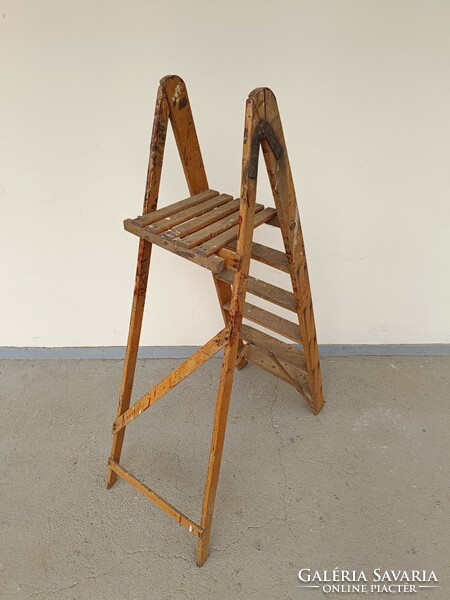 Antique two-pronged wooden ladder library furniture wood can be opened 613 8420