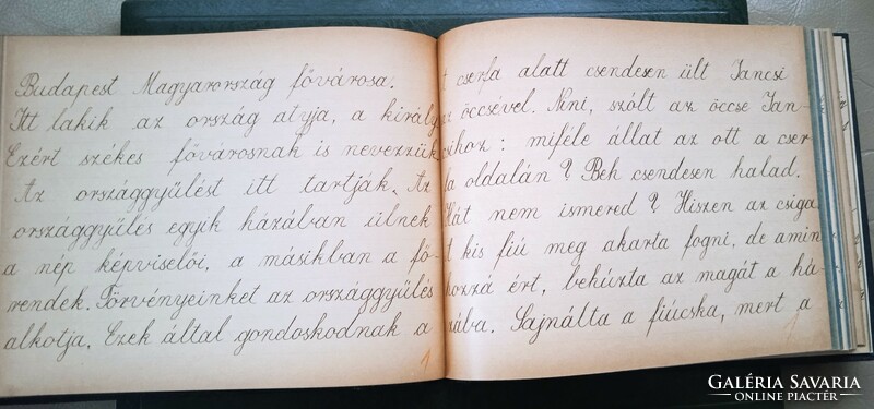 Iratrégiség 1900as évek eleje kemény kötés Szépírás könyvecske elemi iskolai tanulók gyakorló könyve