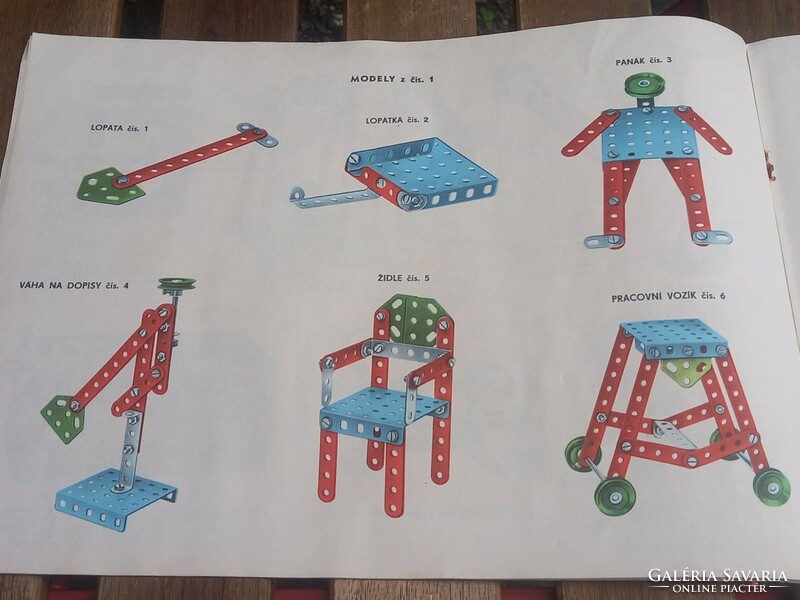 3 Boxes of midcentury retro children's construction toys, 3 wooden trays Märklin retro construction toys