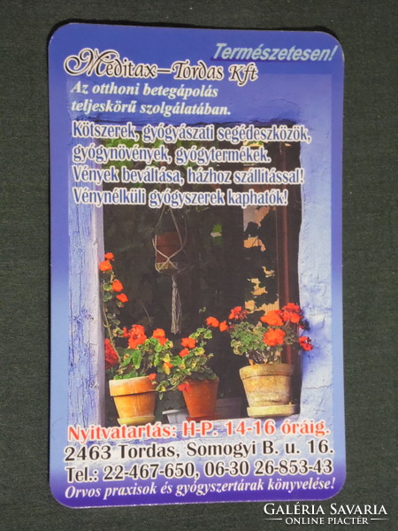 Card calendar, meditax patient care aid herbal medicine shop, tordas, 2008, (6)