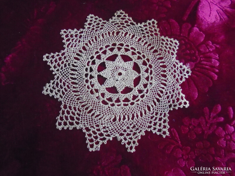 10 cm tablecloth crocheted from antique, cobweb thin thread.