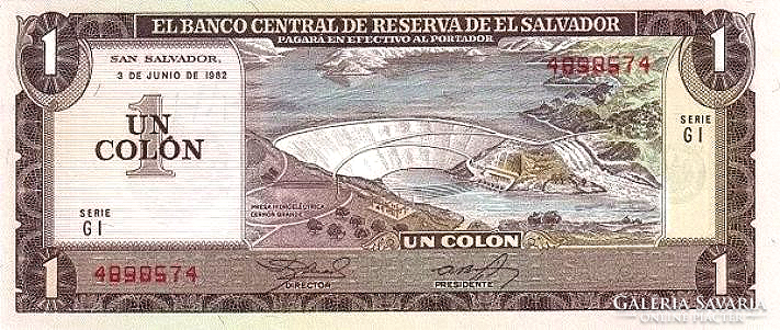 El Salvador  1 Colon 1982 UNC