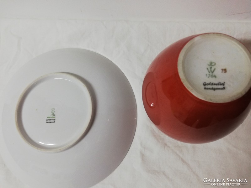 Wallendorf porcelán tányér és váza