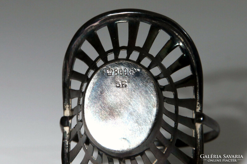 1900. Martin Mayer Ezüst Gyűrűtartó Kosárka | Szecessziós Mini Füles Ékszertartó