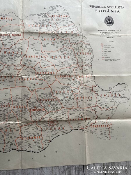 Administrative map of Romania 1968