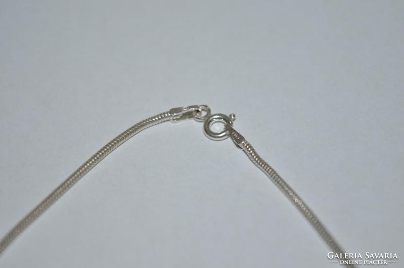 Silver cylindrical snake necklace