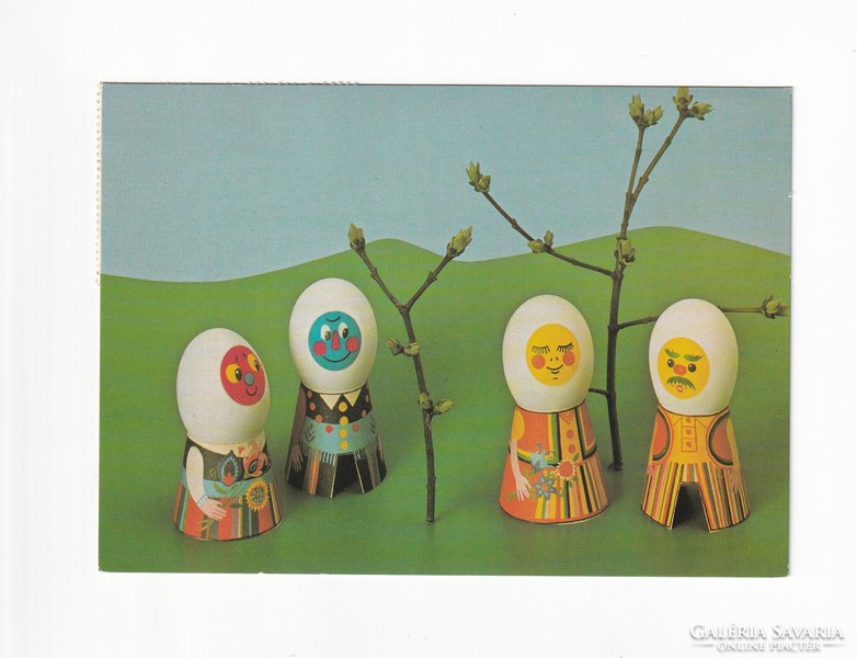 H:19 Húsvéti Üdvözlő képeslap Képzőművészeti postatiszta 01 (Vukos bélyeg)