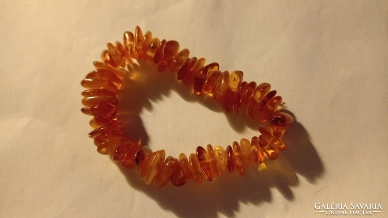 Old amber? Bracelet with beautifully polished pieces, vintage women's jewelry
