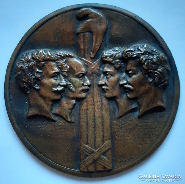 David d'angers: Silversmith of the Four Conspirators of la Rochelle (1844), bronze plaque