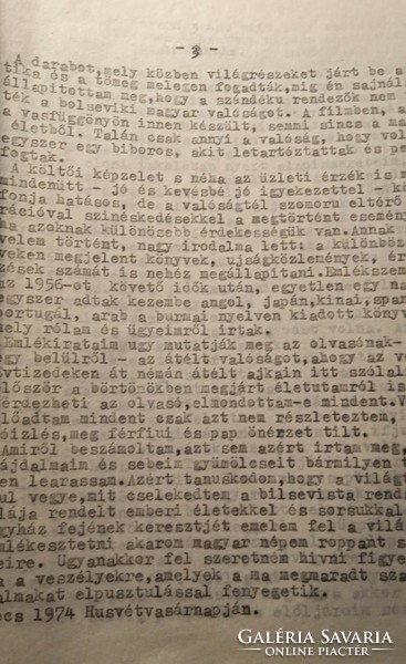 Iratrégiség Mindszenty József bíboros gépelt kézirat "Emlékirataim Bécs 1974 Husvétvasárnapján"