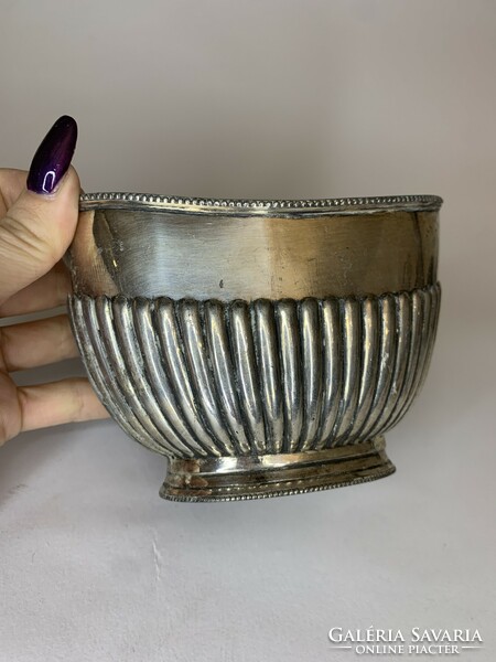 Old silver-plated basket offering