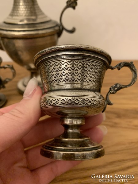 Silver plated coffee or liqueur set