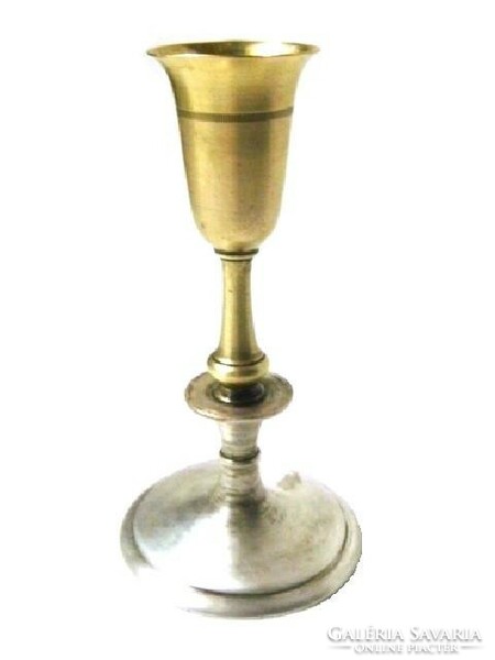 Hacker silver and gold colored candle holder in tulip shape
