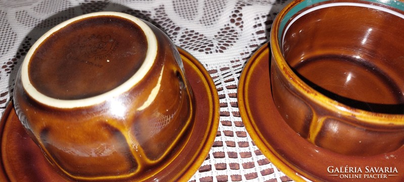 Retro  lengyel  Pruszkow porcelán kávés csésze 2db , Colditz német porcelán tányér alátéttel