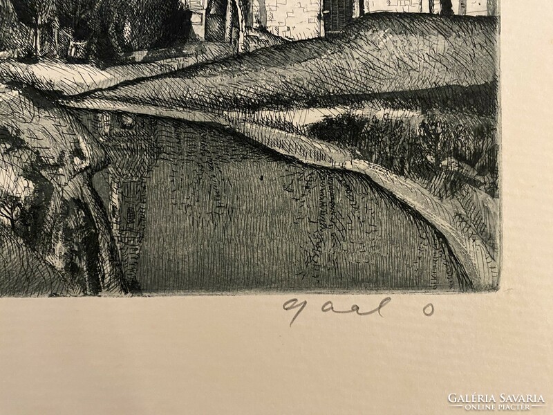 Gaál domokos: village - etching