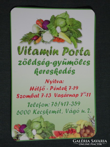 Card calendar, vitamin porta vegetable and fruit shop, Kecskemét, 2008, (6)