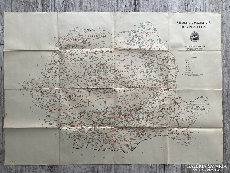 Administrative map of Romania 1968