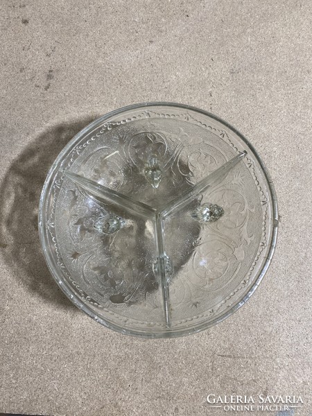 Art deco üveg asztalközép, kináló, 20 x 8 cm-es nagyságú.3091