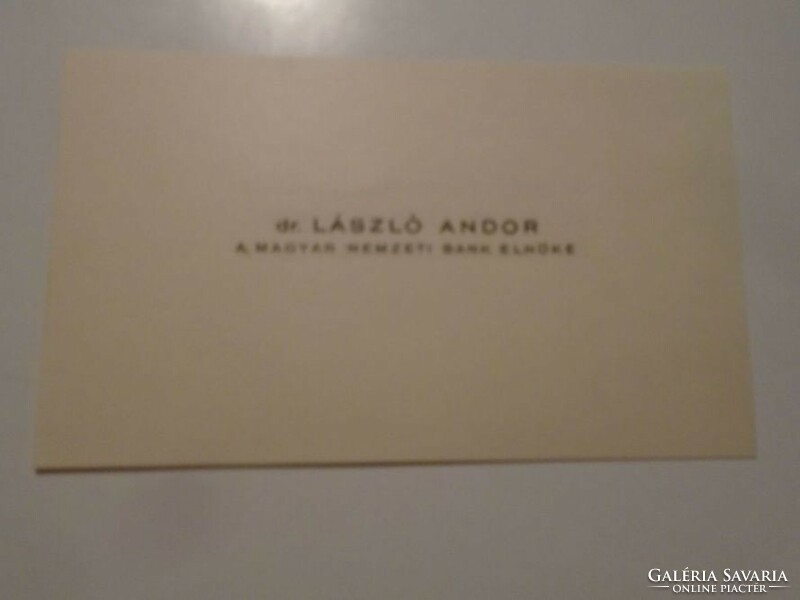 Za492.23 Business card - dr. Andor László - president of the Hungarian National Bank - signing a thank you card