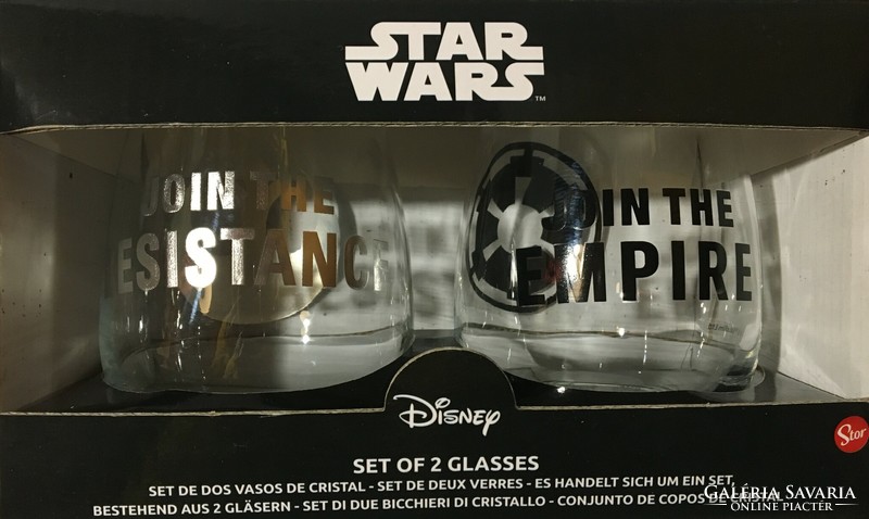 ÚJ  kristály üveg ezüst dekor whisky pohár készlet STAR WARS DISNEY  510 ml  DOBOZÁBAN