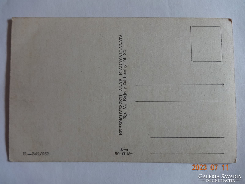 Régi postatiszta képeslap: Nagykőrös, részletek (1955)