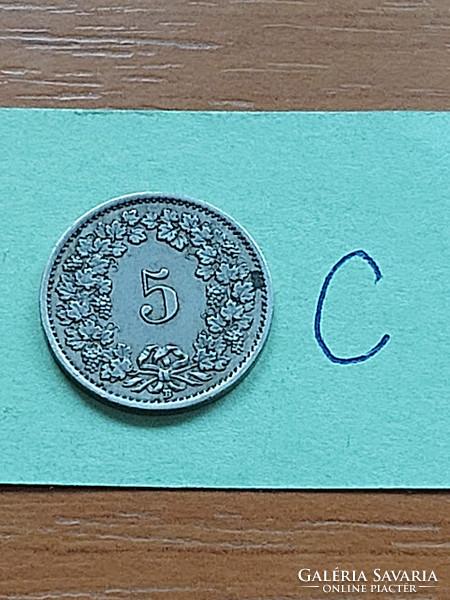 Switzerland 5 rappen 1919 copper-nickel #c