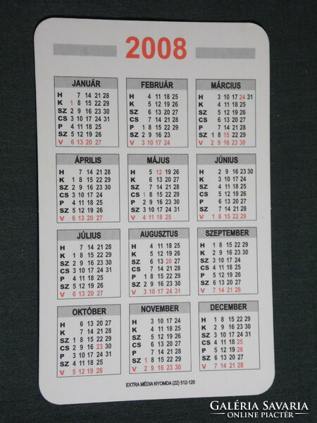Card calendar, info sziget computer technology shop, service, small wage, Moorish, 2008, (6)
