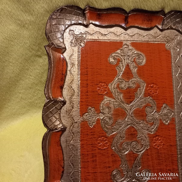 Italian, Florentine baroque style wooden tray, serving tray.