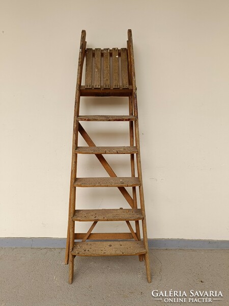 Antique two-pronged wooden ladder library furniture wood can be opened 613 8420