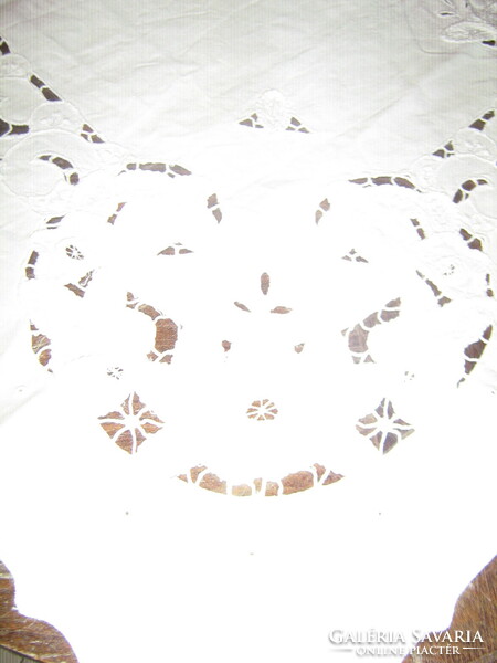 Beautiful white rosette tablecloth