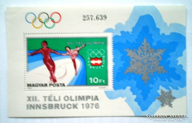 B116 / 1975 Téli Olimpia blokk postatiszta