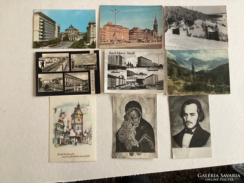 9 postcards. (C).