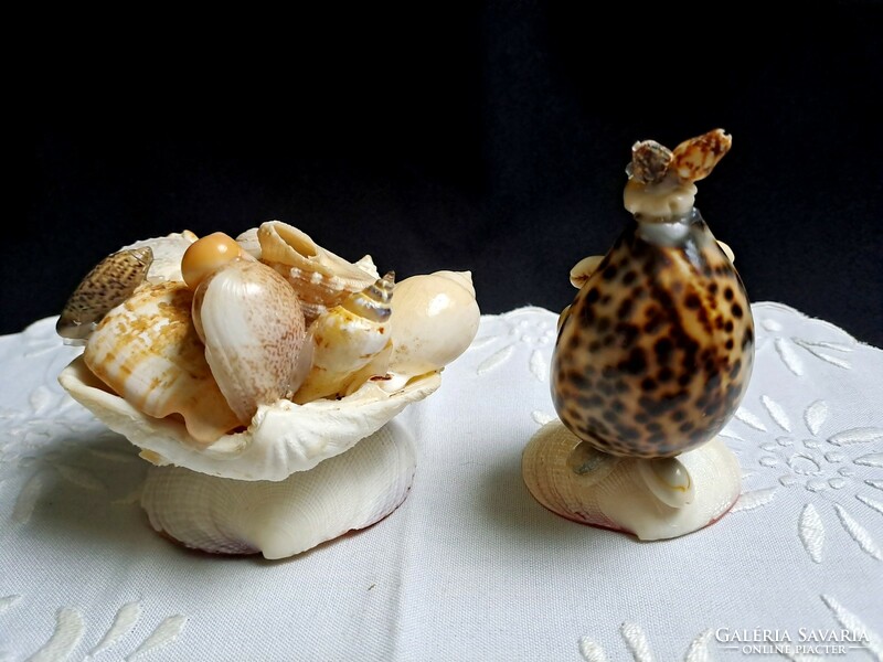 2 special table decorations made of seashells