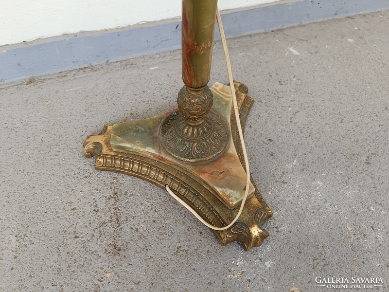 Antique floor lamp patinated copper cast base with onyx inlay floor lamp without shade 412 8416