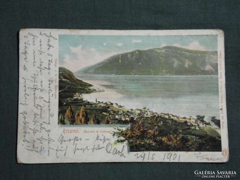 Képeslap, Postcard, Risano. Bocche di Cattaro, Montenegró,látkép,részlet,litho, 1901