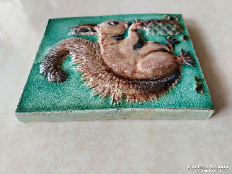 Retro ceramic wall picture squirrel