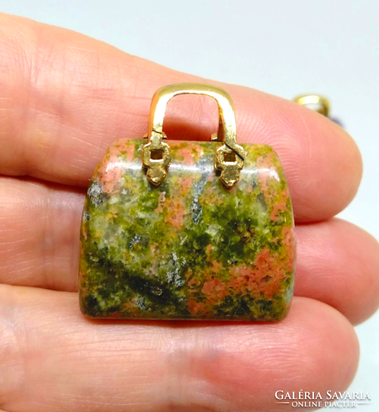 Large bag style mineral pendants 58