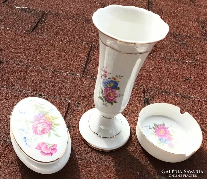 Raven House centerpiece set - vase, ashtray, sugar bowl