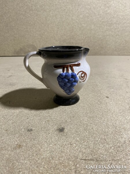 Italian ceramic grappa pourer, size 12 x 10 cm, hand painted. 3093